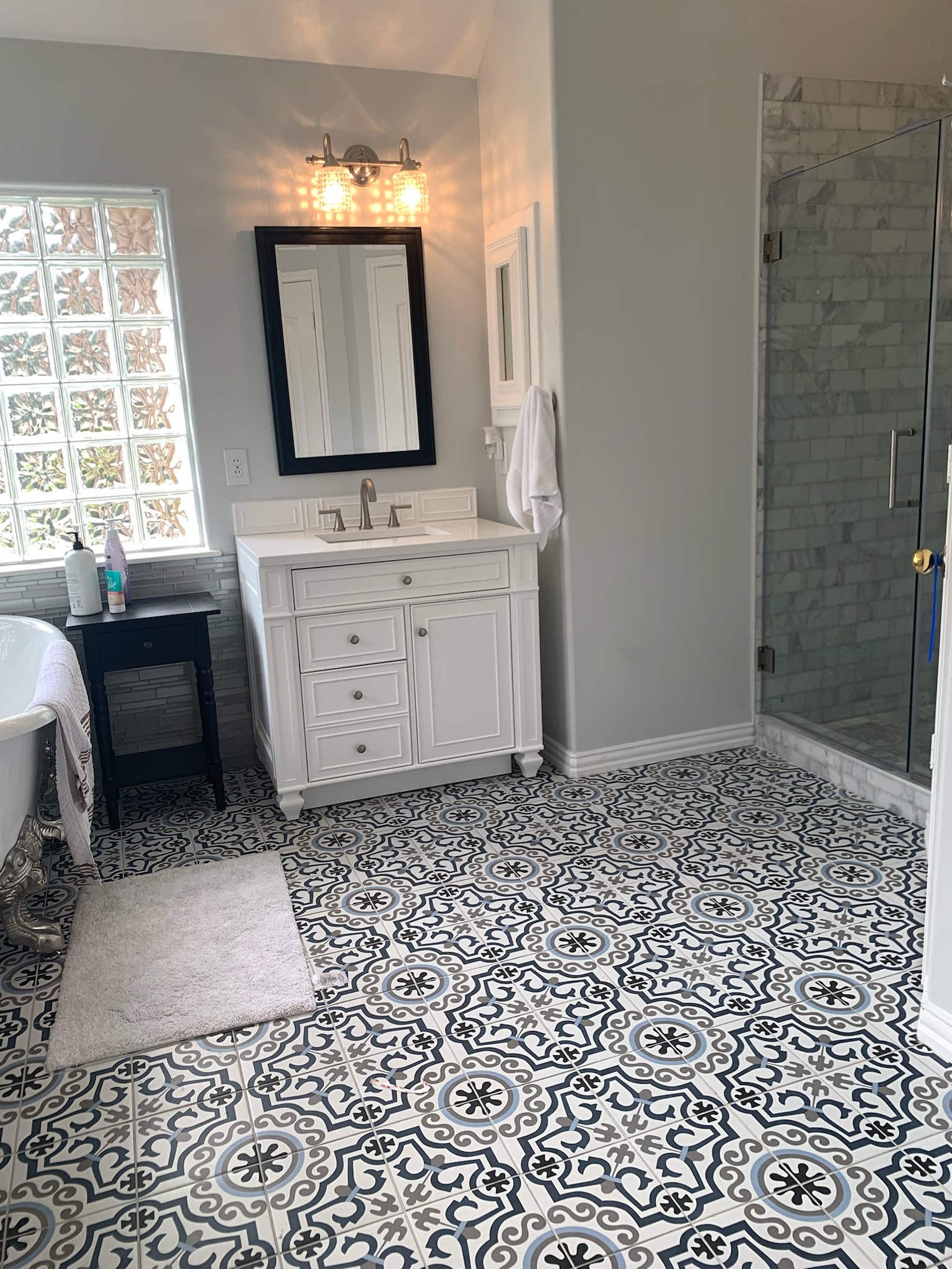 bathroom tile installation, wfa's custom hardwood floors, houston texas