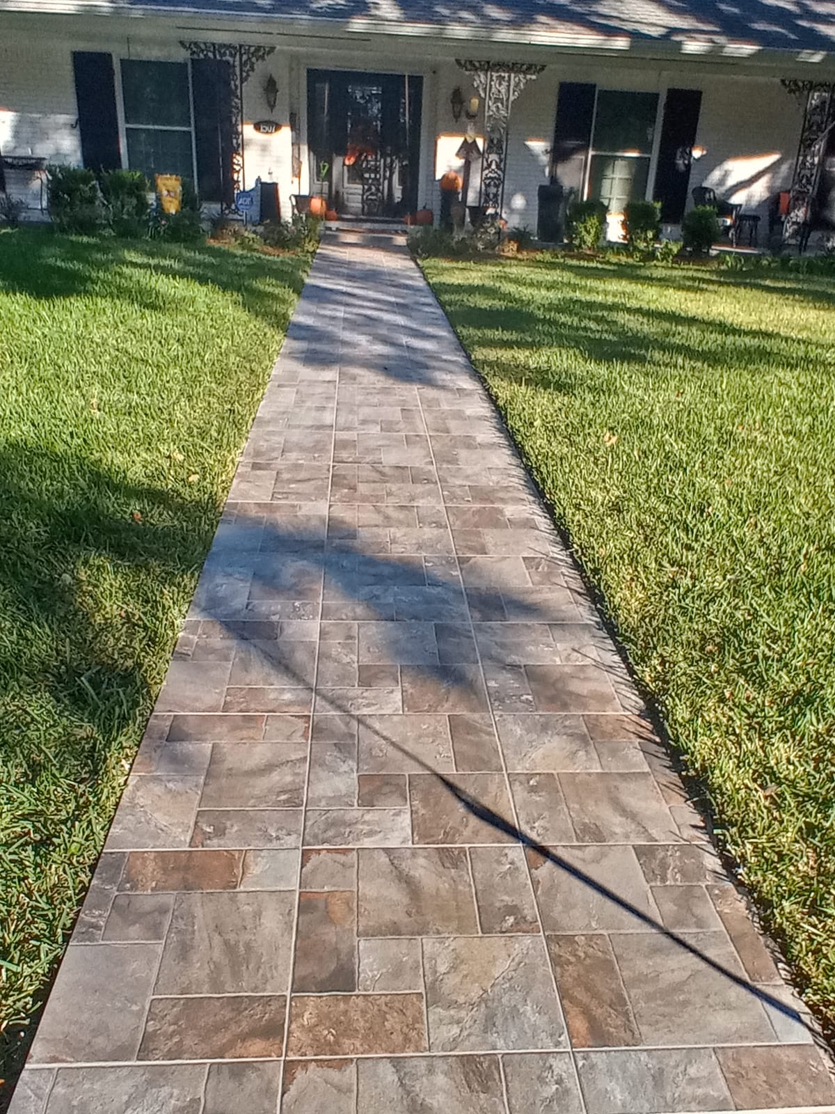 outdoor tile walkway, wfa's custom hardwood floors, houston texas